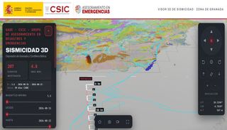 Visor de acceso abierto para facilitar el seguimiento y an&aacute;lisis de los terremotos en Granada desarrollado por el CSIC