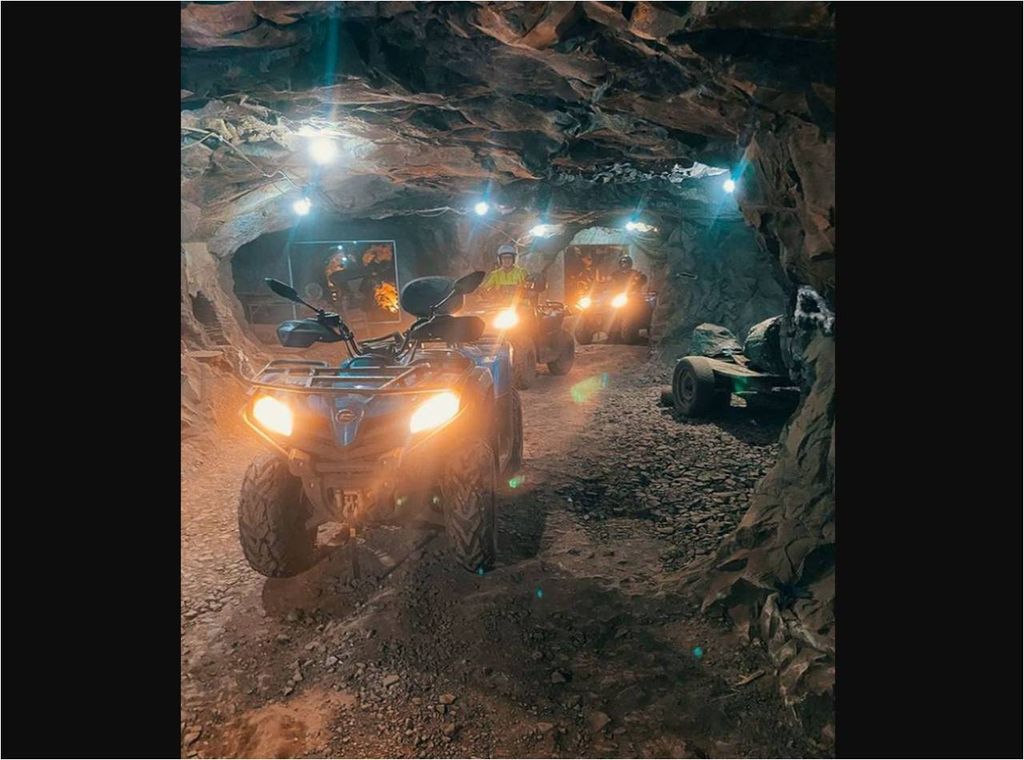 interior da mina, passeio off road