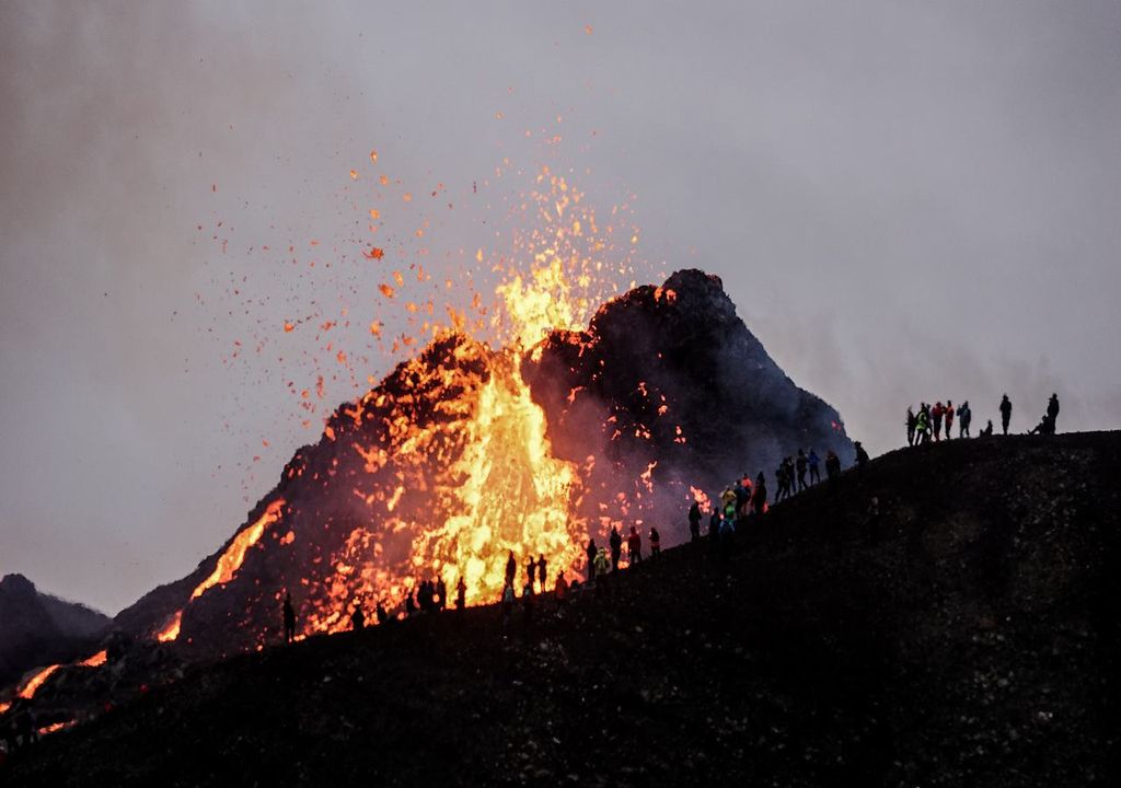 El volcán Fagradalsfjall durante una erupción anterior