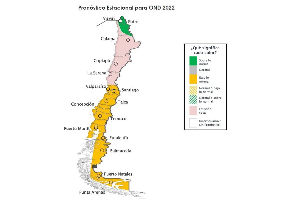 Pronóstico estacional; Dirección Meteorológica de Chile Pronóstico estacional; Dirección Meteorológica de Chile