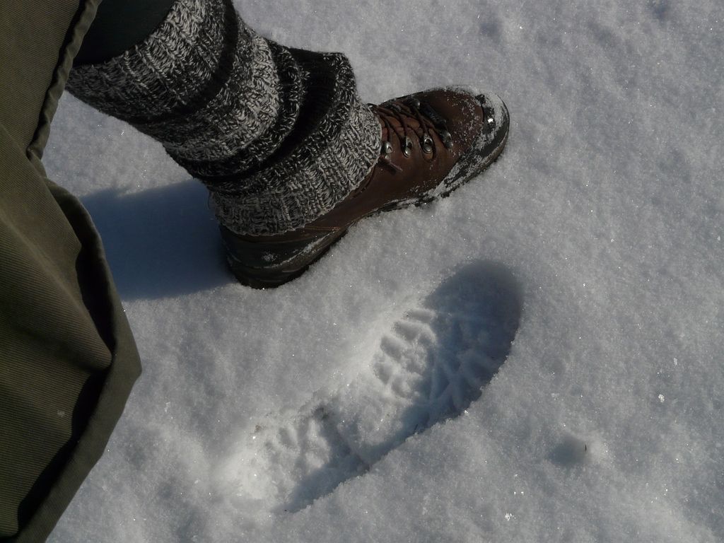 Fußabdruck im Schnee