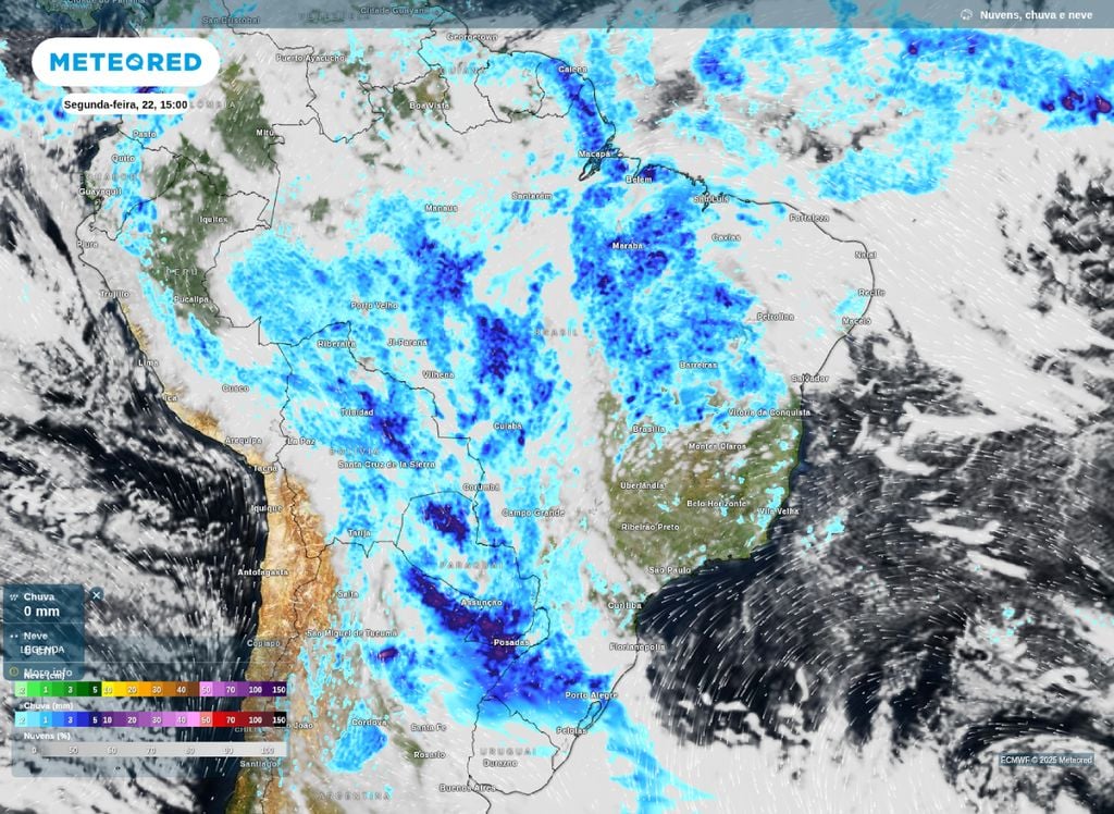 Previsão de chuva e nebulosidade para a tarde de segunda-feira (22). Previsão de chuva e nebulosidade para a tarde de segunda-feira (22).