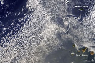 Vórtices de von Kármán generados por Madeira