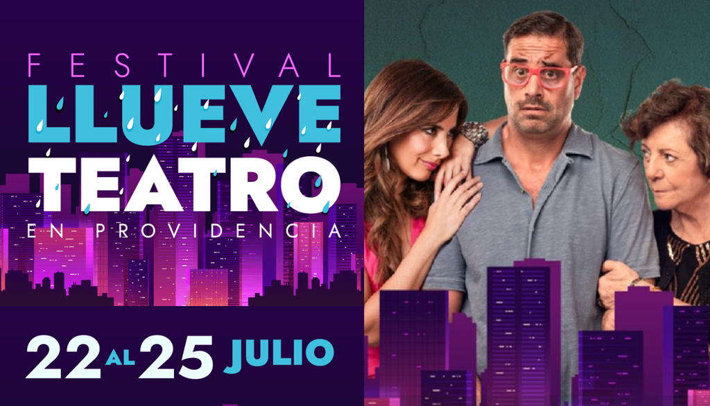 Festival Llueve Teatro en Santiago, panorama para el fin de semana. El Festival Llueve Teatro se realizará del 22 al 25 de julio de 2026. Crédito: Ticketmaster.