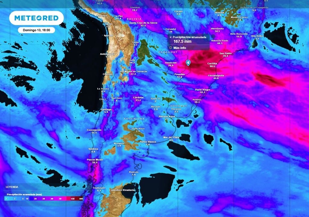 lluvias Las tormentas en el NEA pueden dejar lluvias muy importantes