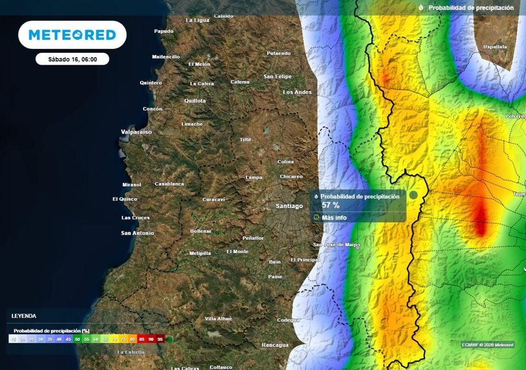 En la madrugada del sábado se espera mayor intensidad del evento de precipitaciones en la precordillera de la Región Metropolitana.