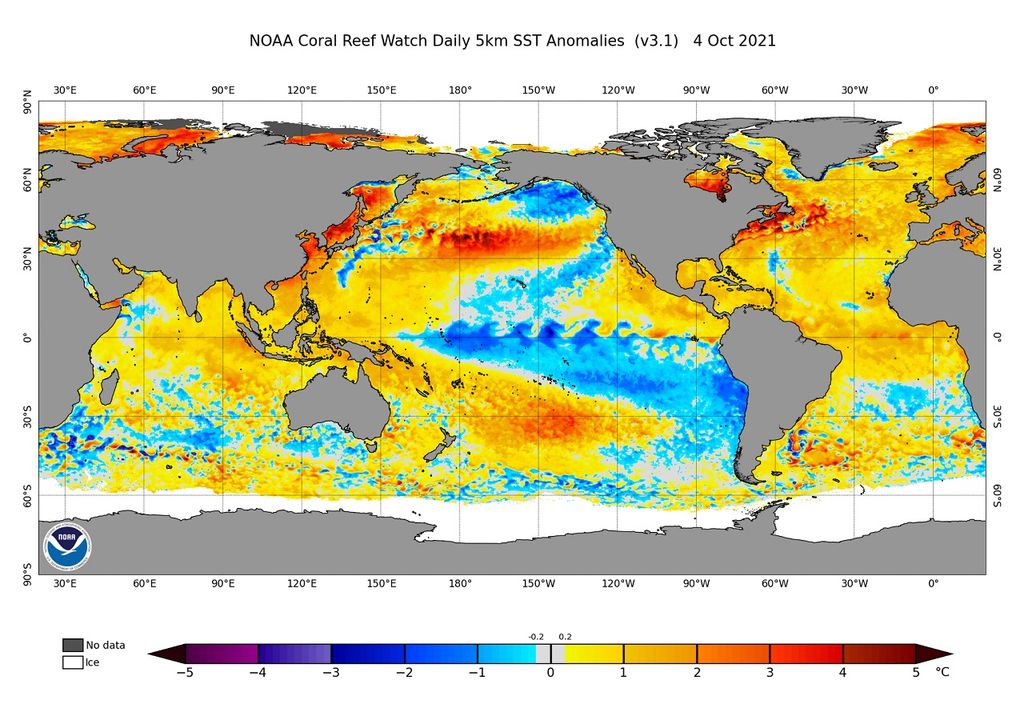 Anomalías de temperatura superficial del mar Anomalías de temperatura superficial del mar