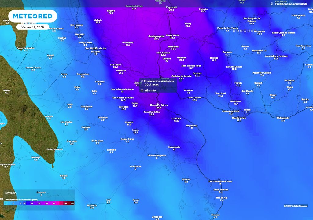 Tiempo Pronóstico AMBA Buenos Aires Lluvias leves a moderadas se esperan este próximo jueves en todo el norte de la provincia.