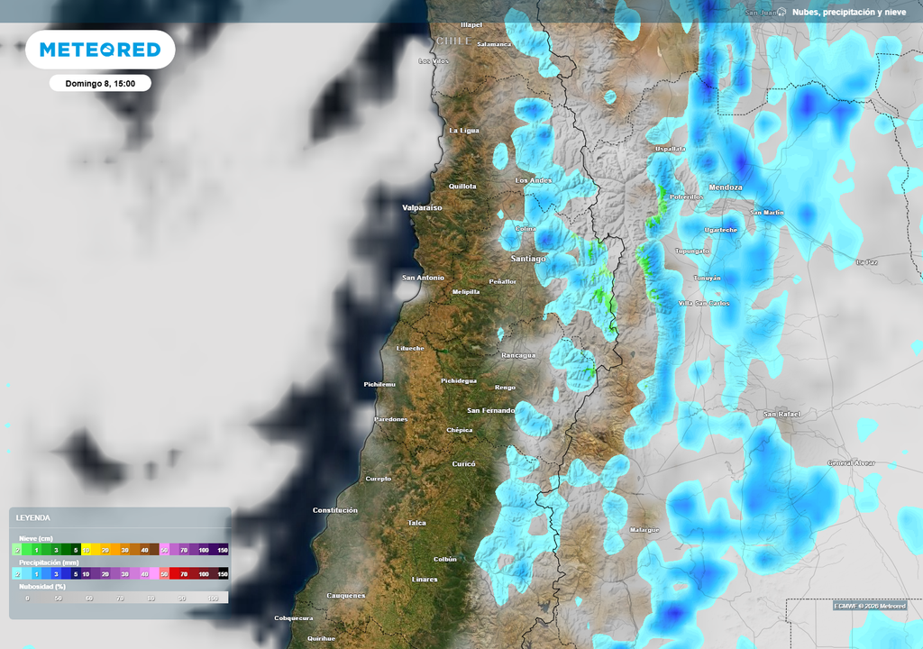 La cordillera recibirá la visita de las nubes de tormentas durante este fin de semana.