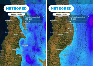 Vuelven las lluvias a Santiago este Halloween: modelos proyectan chubascos en estos sectores de la Región Metropolitana