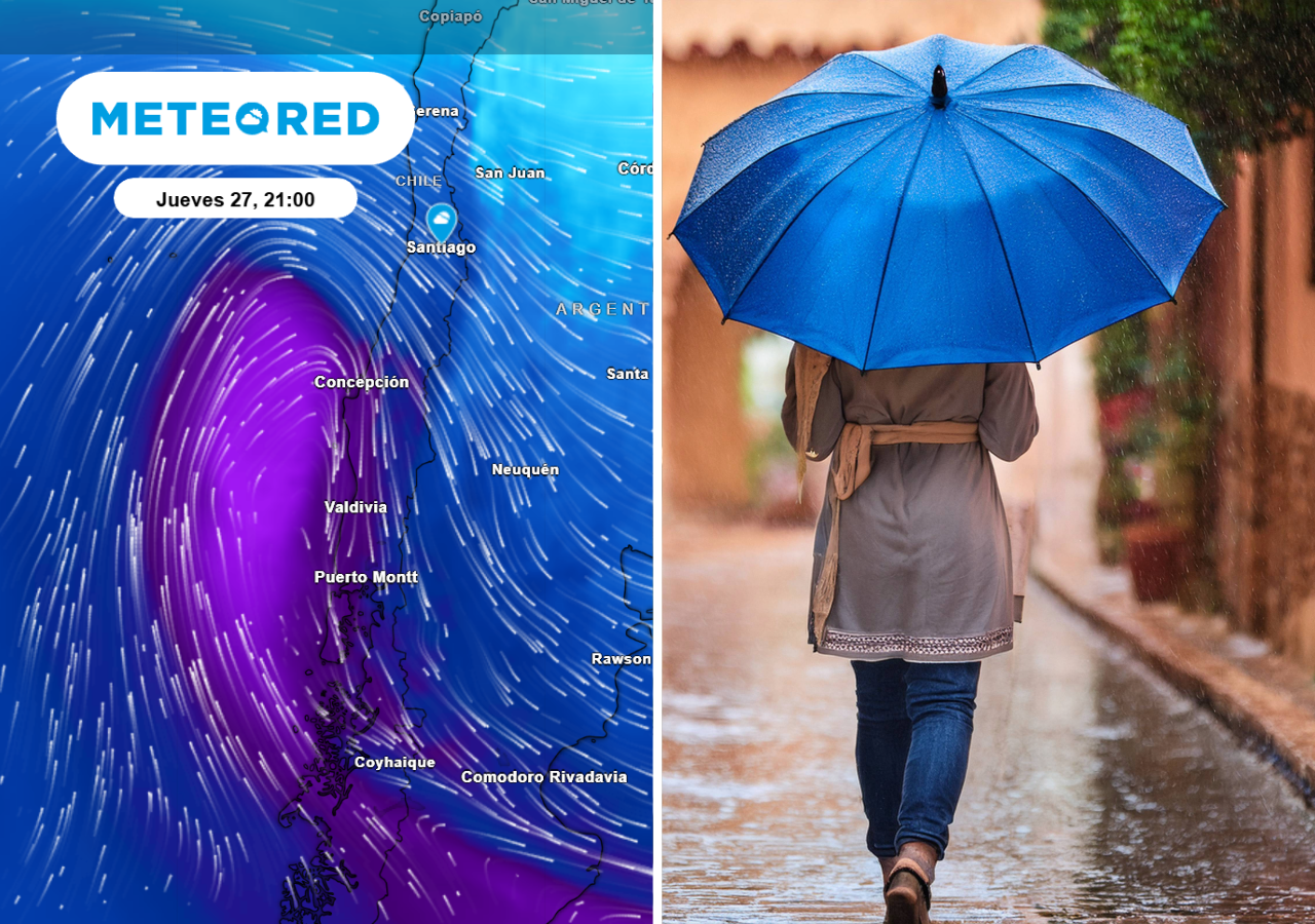Las lluvias podrían sorprender nuevamente a los santiaguinos. Según el ECMWF, una baja segregada tiene un 40% de probabilidades de dejar chubascos el próximo viernes.