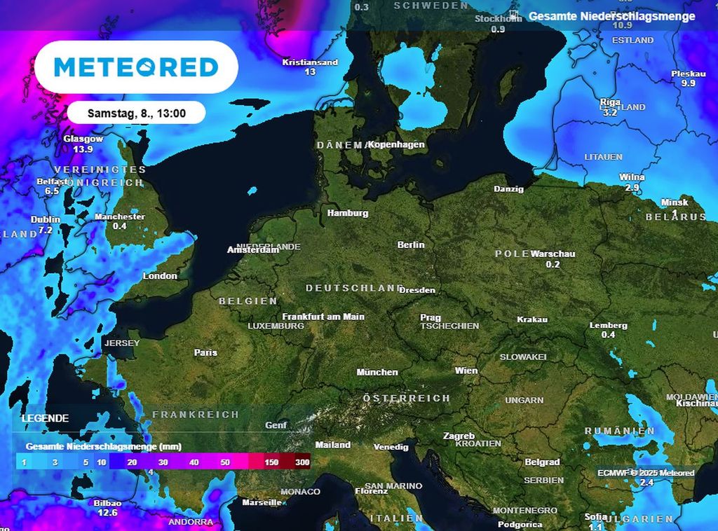 niederschläge, europa, summen niederschläge, europa, summen
