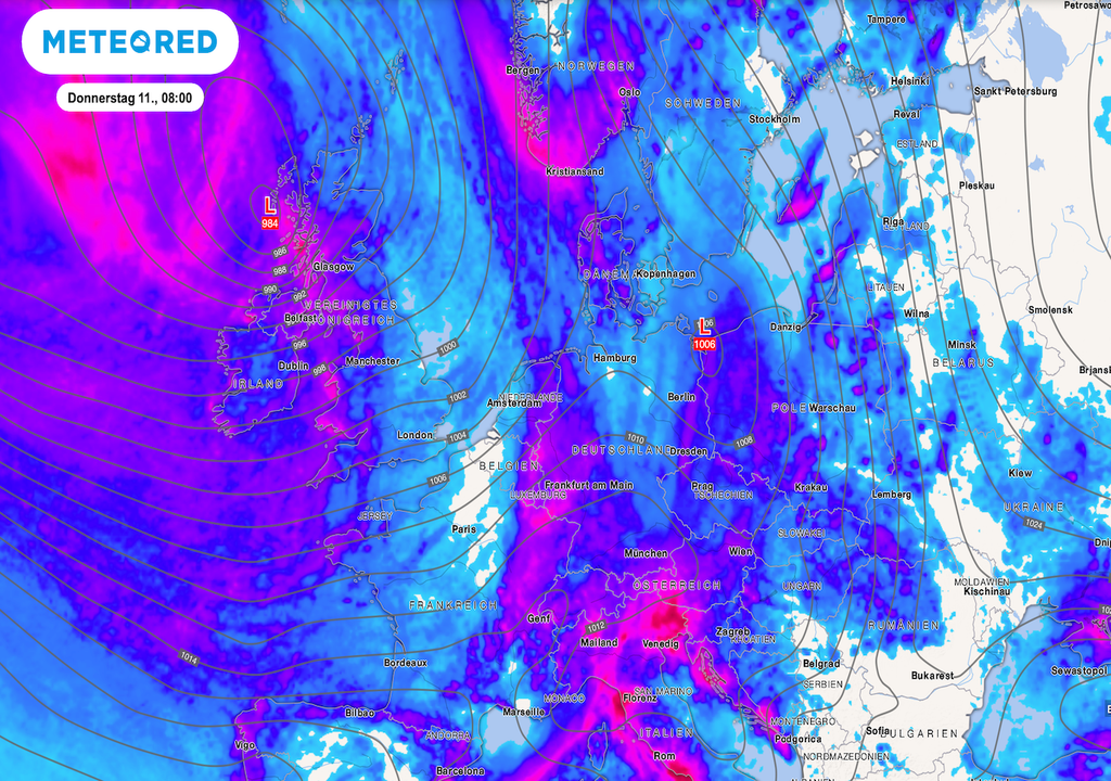 Island-Tief, Atlantik, Westeuropa