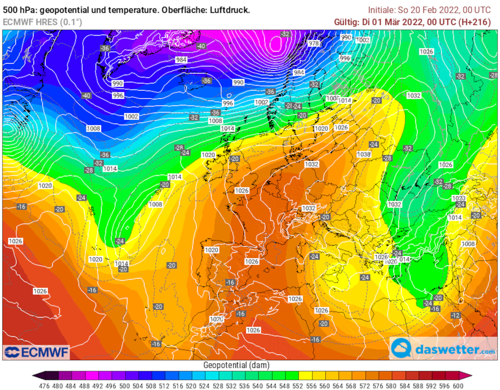Hoch zum Märzanfang Die Chancen, dass zum Monatswechsel ein Hochdruckgebiet die Regie beim Wetter in Deutschland übernimmt, sind gestiegen.