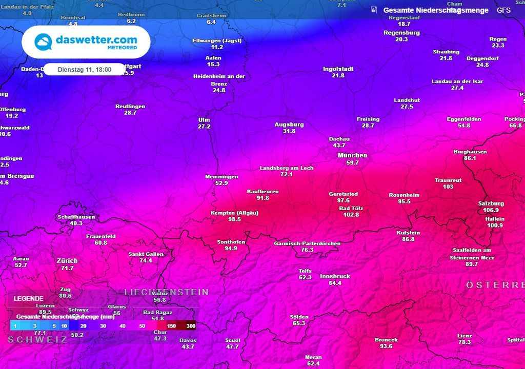 regen, gfs, deutschland, süden regen, gfs, deutschland, süden