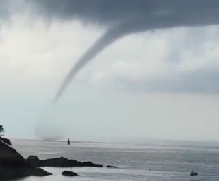 Huge waterspout spotted in Cornwall amidst thunderstorms and flooding