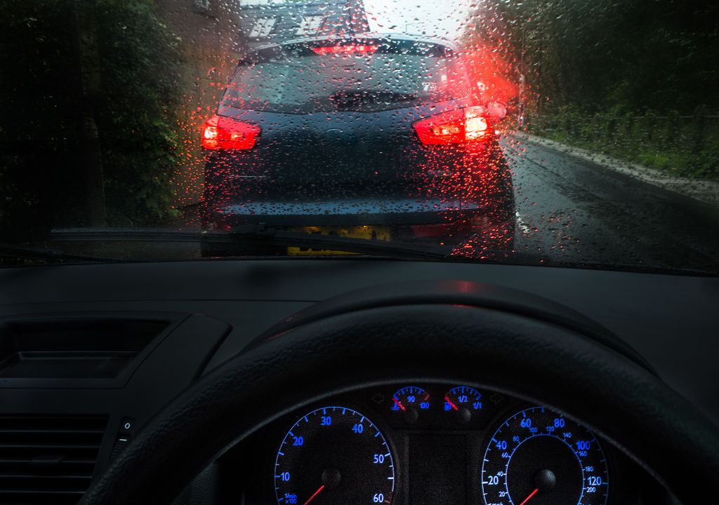 Wet windscreen.