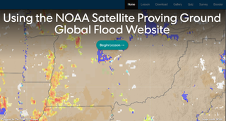 Web sobre inundaciones globales del terreno de satélites de la NOAA