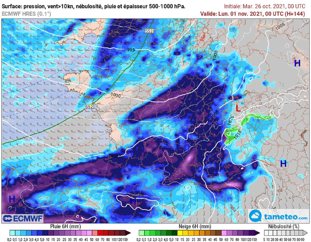 Météo agitée particulièrement agitée dimanche 31 octobre avec le passage d'un nouveau front pluvio-venteux et de fortes précipitations en Méditerranée.