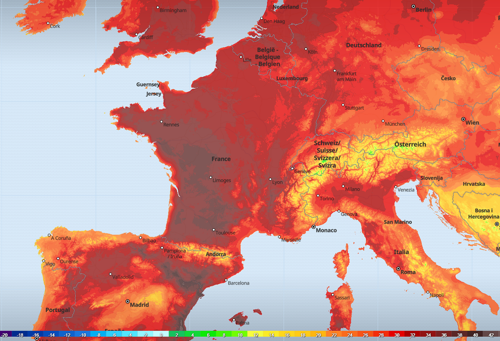 L'après-midi de samedi s'annonce caniculaire avec souvent plus de 35°C dans l'ouest et le sud... L'après-midi de samedi s'annonce caniculaire avec souvent plus de 35°C dans l'ouest et le sud...