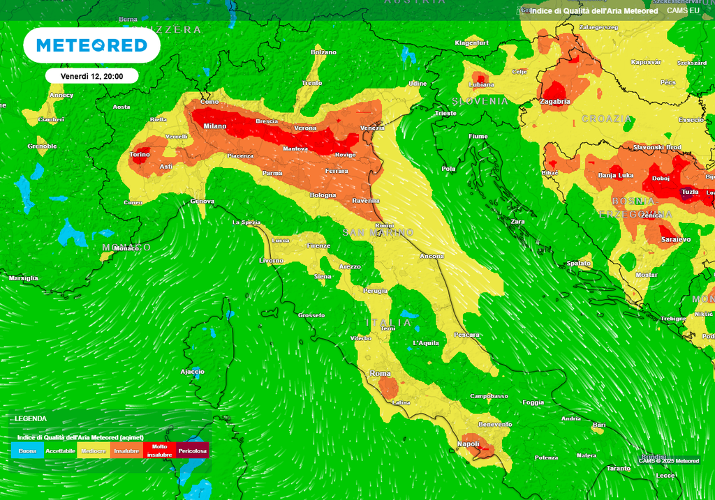 Pessima qualità dell'aria al Nord Pessima qualità dell'aria al Nord