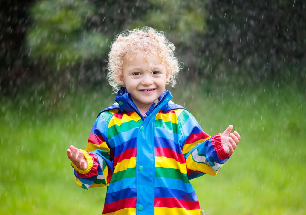 Child in rain