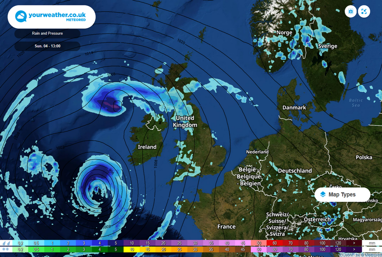 Yellow warning of rain for UK as autumnal weather brings torrential showers