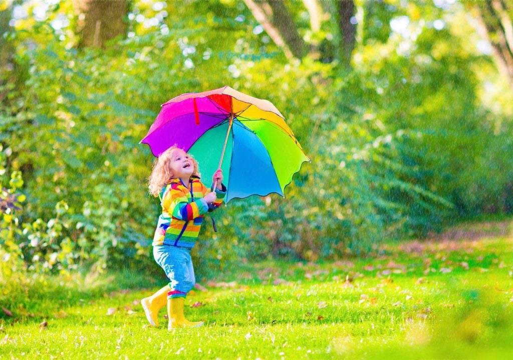 Playing in the rain