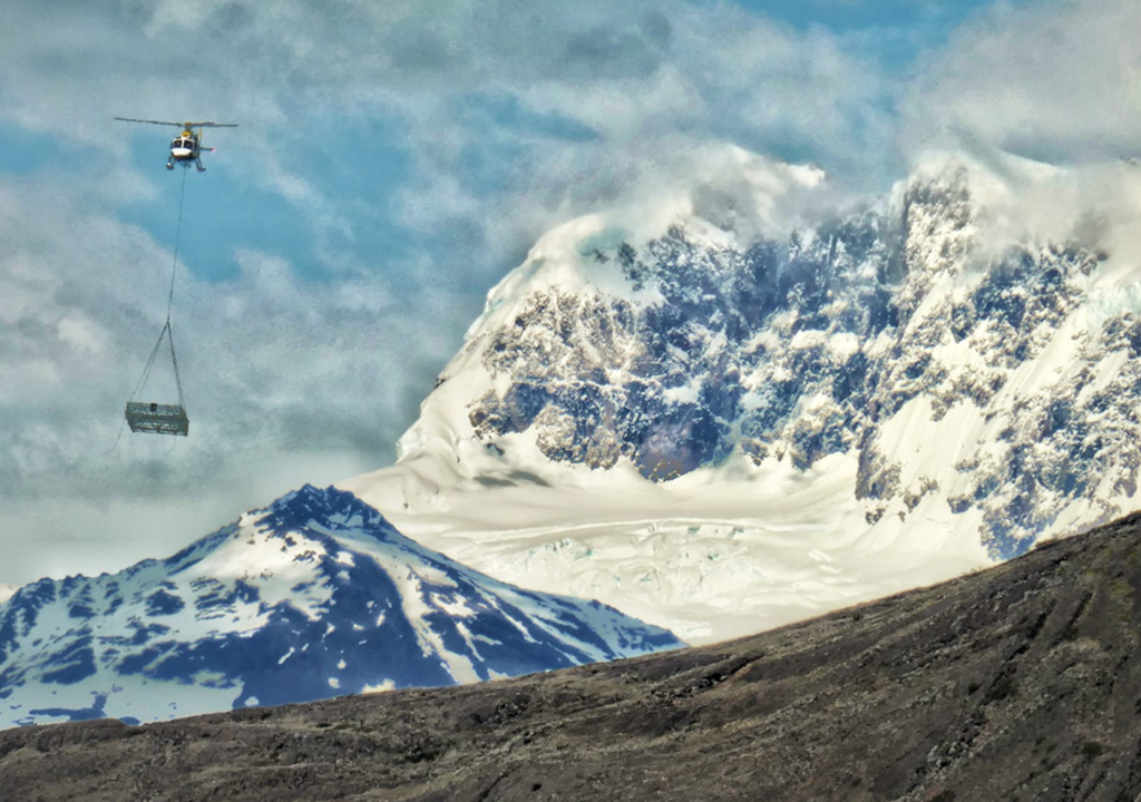 Radarmessung per Helikopter am Perito Moreno.