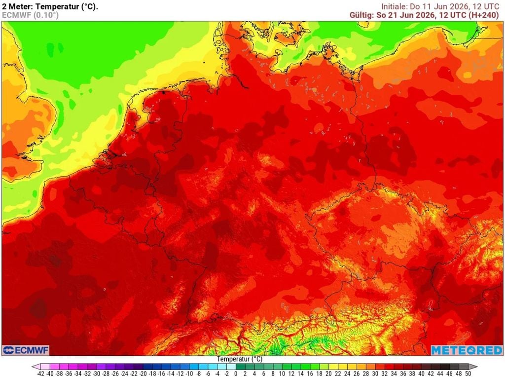 hitze, ecmwf, juni Extreme Hitze im weiteren Juniverlauf laut dem europäischen Wettermodell ECMWF.