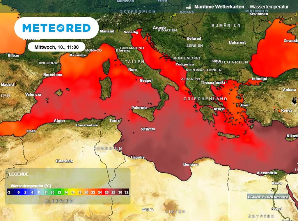 Temperaturen, mittelmeer, warm