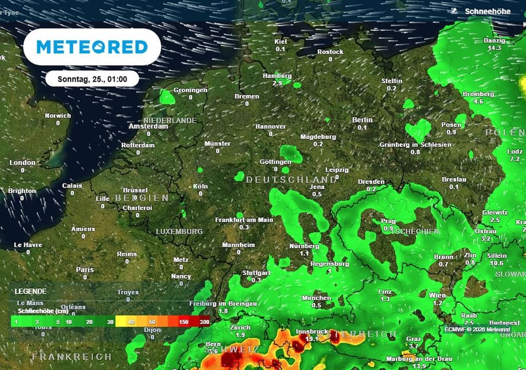 Im Süden kann es zum Wochenende etwas Schnee geben. Sonst passiert in dieser Woche kaum etwas in Sachen Niederschlag.