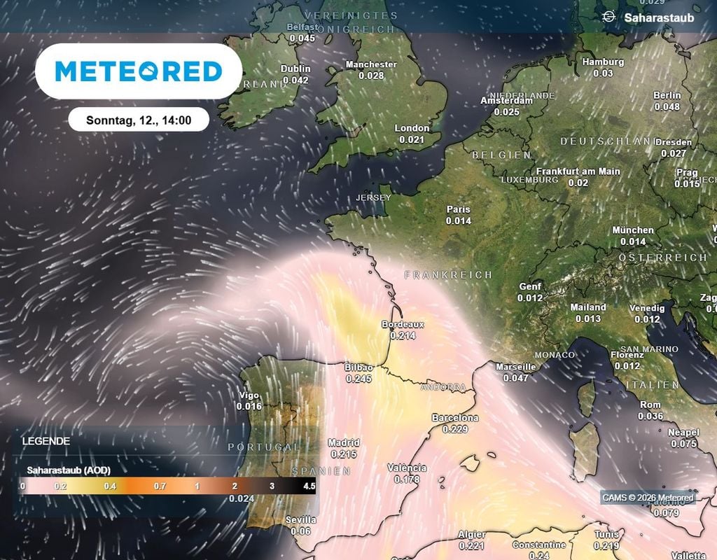 sahara, staub, wetter Eine neue Hitzewelle hat Europa erreicht und nähert sich Deutschland. Dabei kommt auch wieder Saharastaub zu uns gezogen.