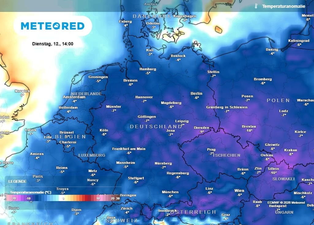 Das ist brutal: Nächste Woche liegen die Temperaturen deutlich unter den Normalwerten der aktuellen Jahreszeit!