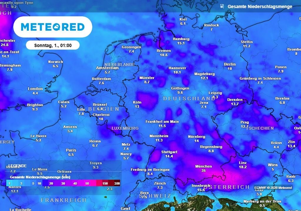 nass, wetter, deutschland Die Niederschläge werden in den kommenden Tagen immer weniger. Ein größeres Hochwasser ist daher unwahrscheinlich.