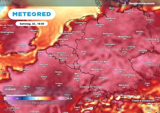 Wetterkarten in leuchtendem Rot: So entwickelt sich die Hitze in Deutschland in den n&auml;chsten 7 Tagen