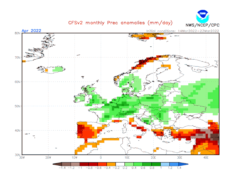 Niederschlagsprognose April 2022