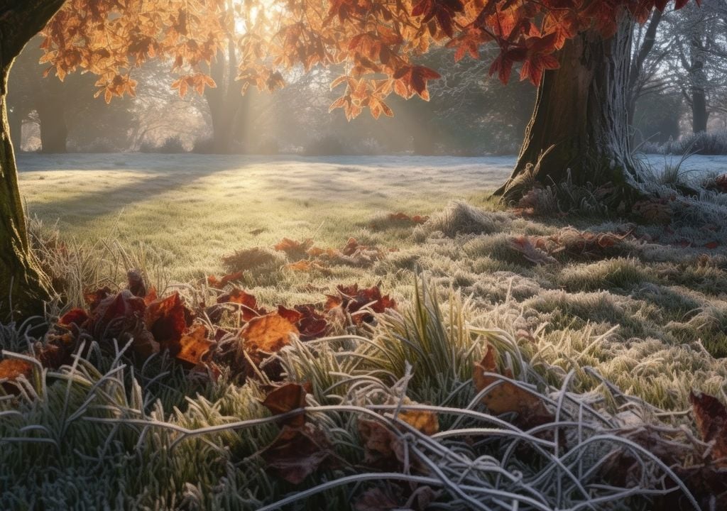 Frosty mornings are common in winter when nights are clear, still and cold