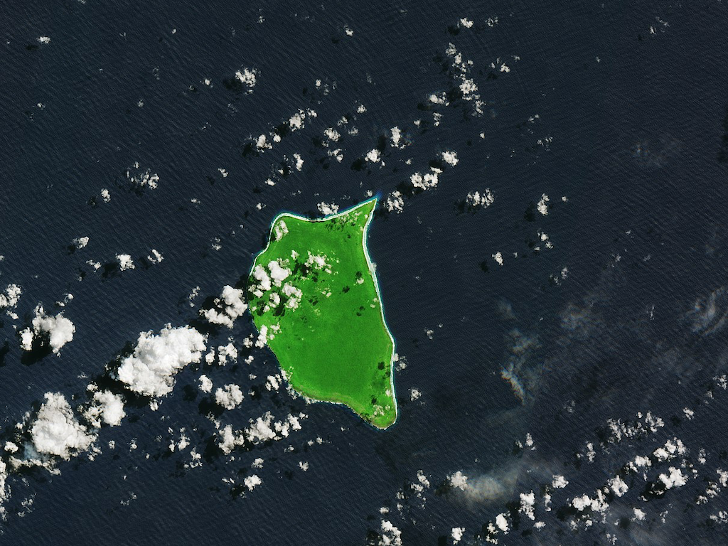 Satellite image of Henderson Island.