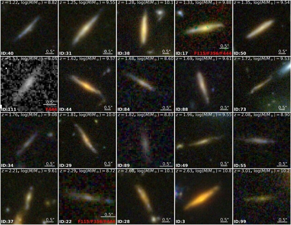 Farbkompositbilder vom letzten Teil der Stichprobe mit hoher Rotverschiebung.