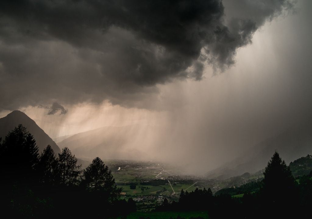 Wolken, Alpengewitter, Starkregen