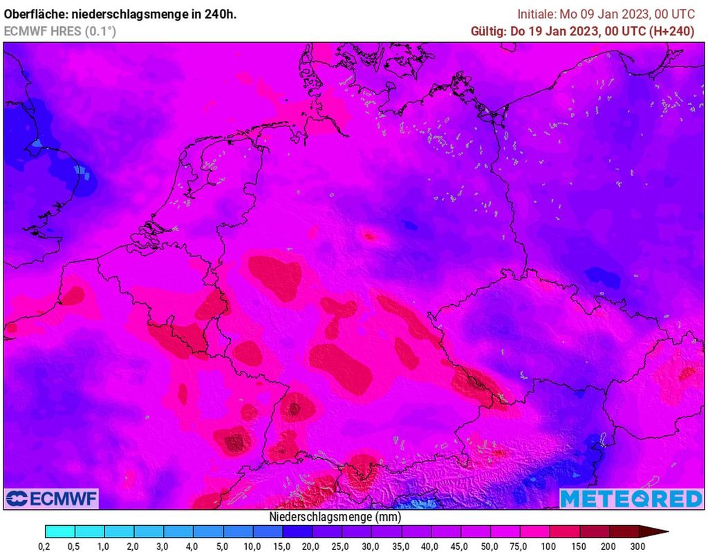 regensummen, ecmwf, hochwasser regensummen, ecmwf, hochwasser