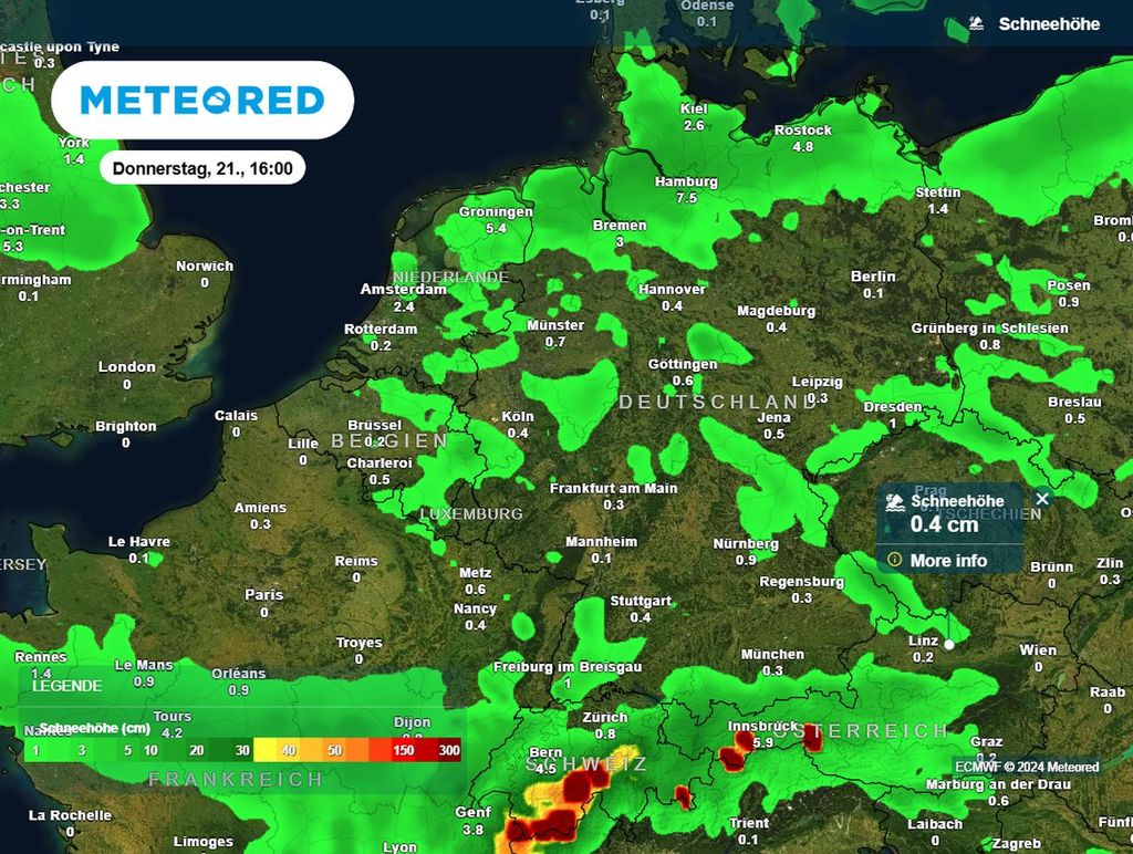 schnee, schneefall tiefe Lagen