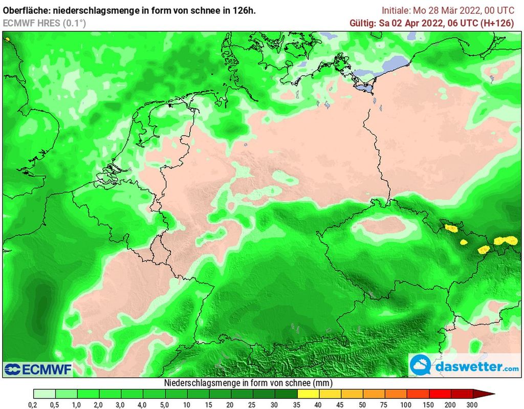 Schneehöhe am Samstag Schneehöhe am Samstag