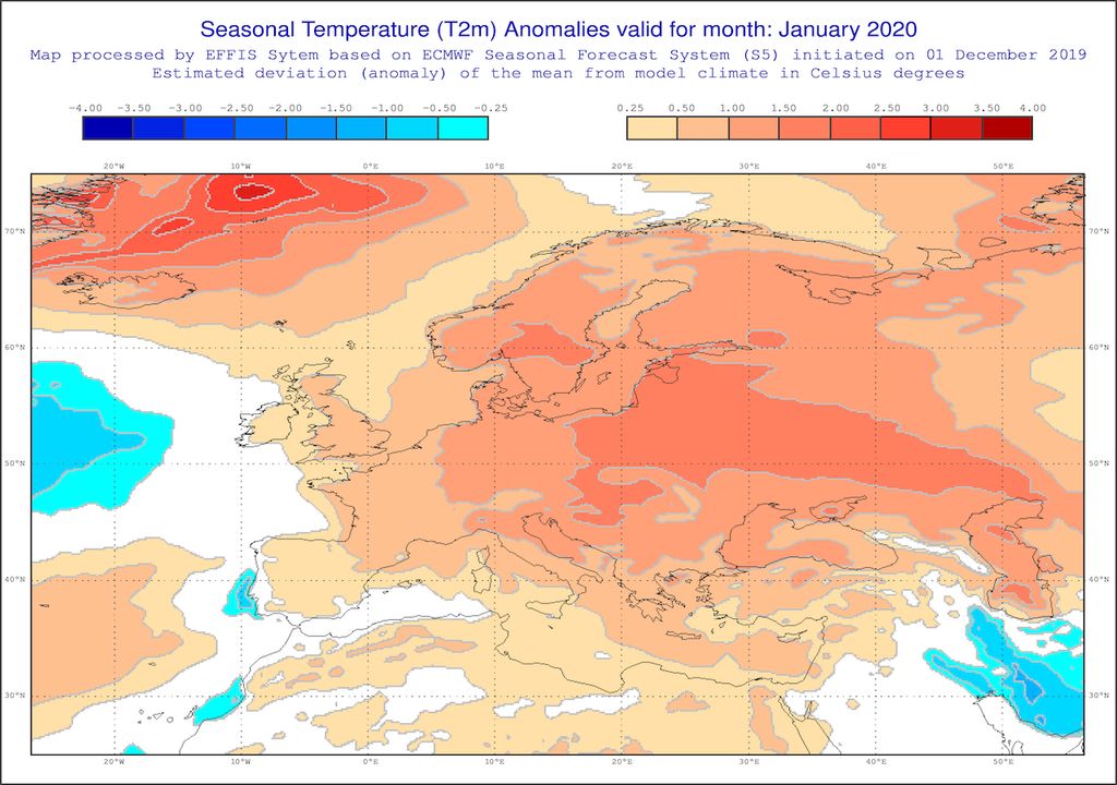 Temperaturabweichungen Januar 2020 Temperaturabweichungen Januar 2020