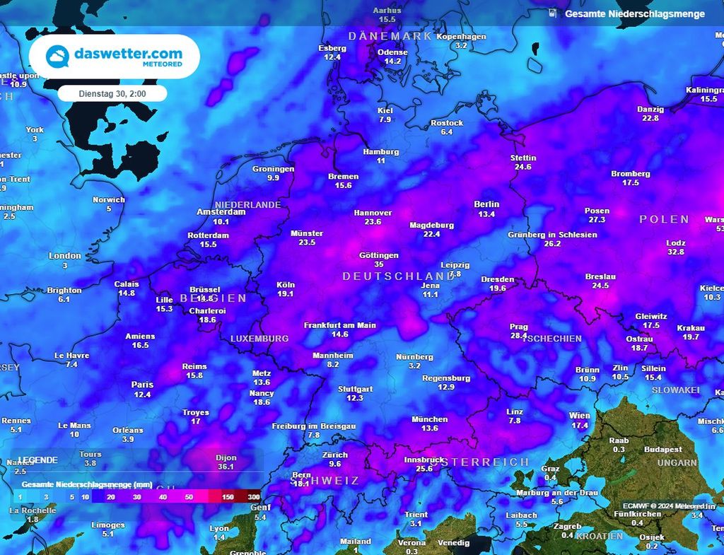 regensummern, ecmwf, deutschland regensummern, ecmwf, deutschland
