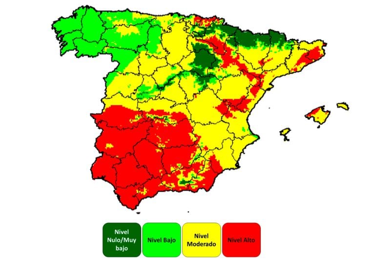Mapa de polen del ciprés Mapa de polen del ciprés