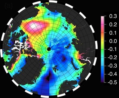 Topografía dinámica del océano obtenida con CryoSat