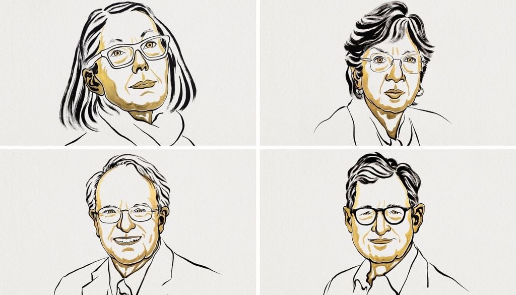 Ganadores Premio Nobel El aporte de este nuevo grupo de ganadores del Premio Nobel abre nuevas formas de interpretar la cultura, el derecho y el funcionamiento de la sociedad. Créditos de la imagen: Organización Nobel Prize.