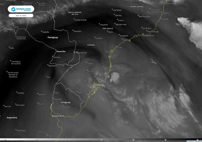 Yakecan: ainda deixa alertas para o Sul e passa a afetar o Sudeste Yakecan: ainda deixa alertas para o Sul e passa a afetar o Sudeste